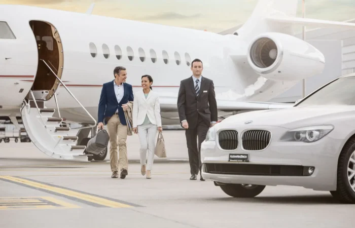 Transnora Limo luxury vehicle parked in Boca Raton, showcasing professional airport transportation, executive chauffeur service, and private limousine travel.