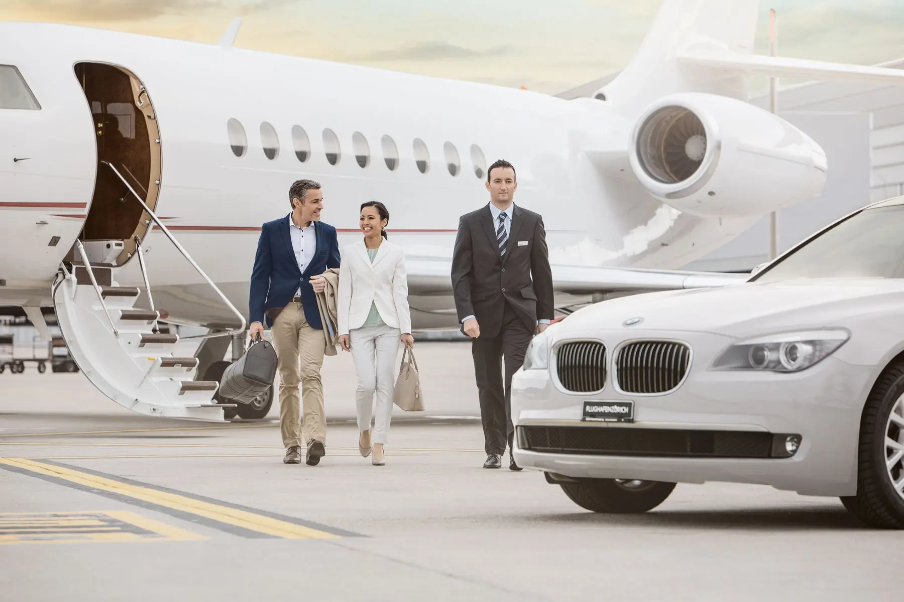 Transnora Limo luxury vehicle parked in Boca Raton, showcasing professional airport transportation, executive chauffeur service, and private limousine travel.